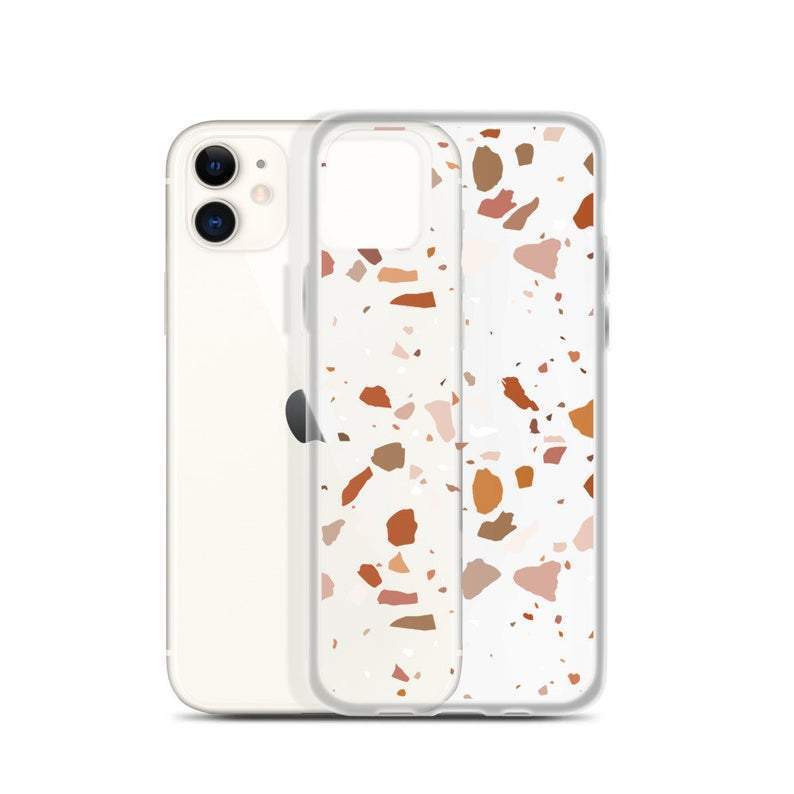 Rose Terracotta Terrazzo Clear Phone Case