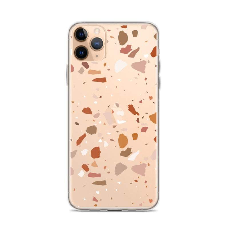 Rose Terracotta Terrazzo Clear Phone Case