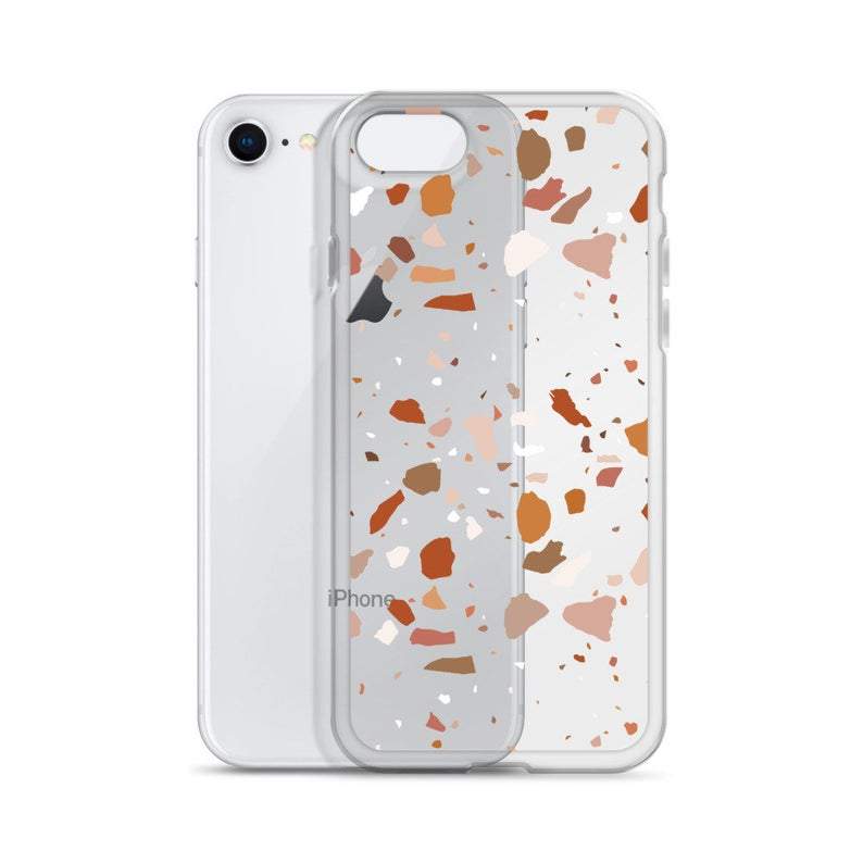 Rose Terracotta Terrazzo Clear Phone Case