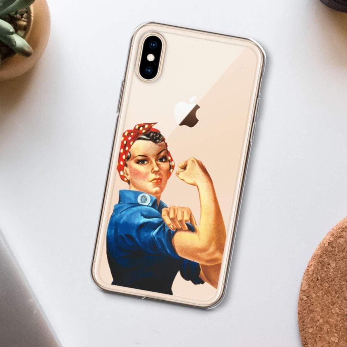 Rosie The Riveter Clear Phone Case