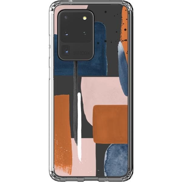 Rust Rose Navy Abstract Clear Phone Case