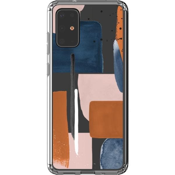 Rust Rose Navy Abstract Clear Phone Case