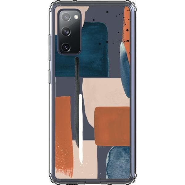 Rust Rose Navy Abstract Clear Phone Case