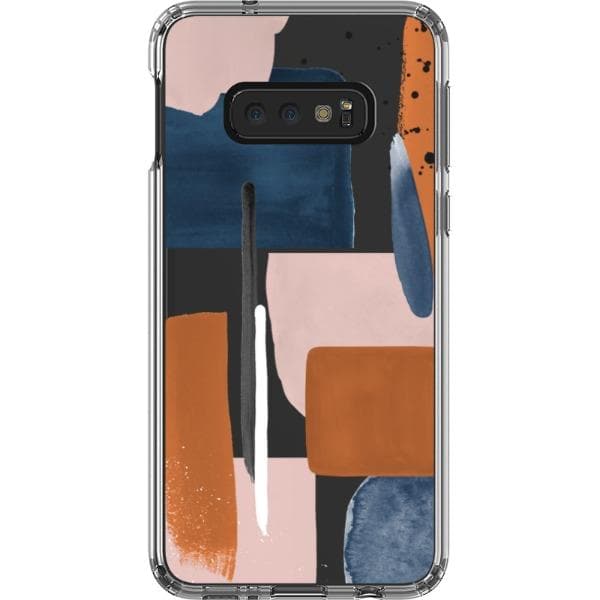 Rust Rose Navy Abstract Clear Phone Case