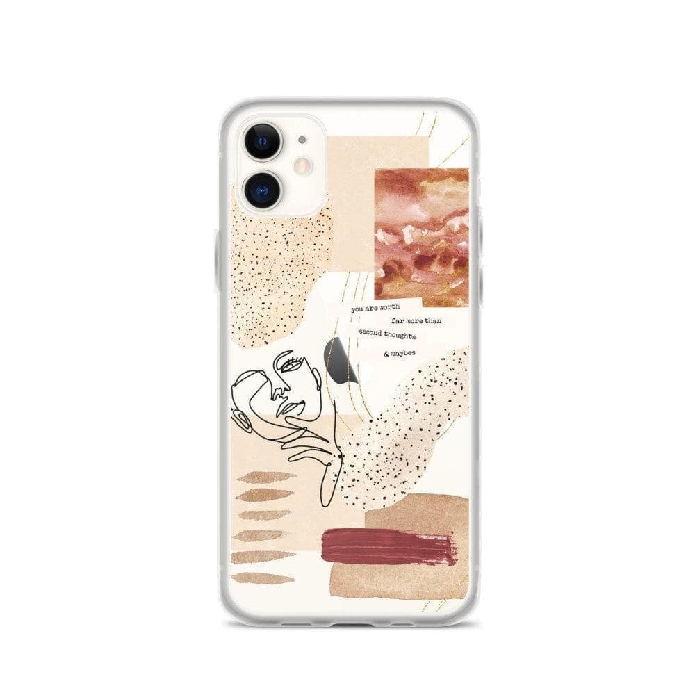 Rust Terracotta Collage Clear Phone Case