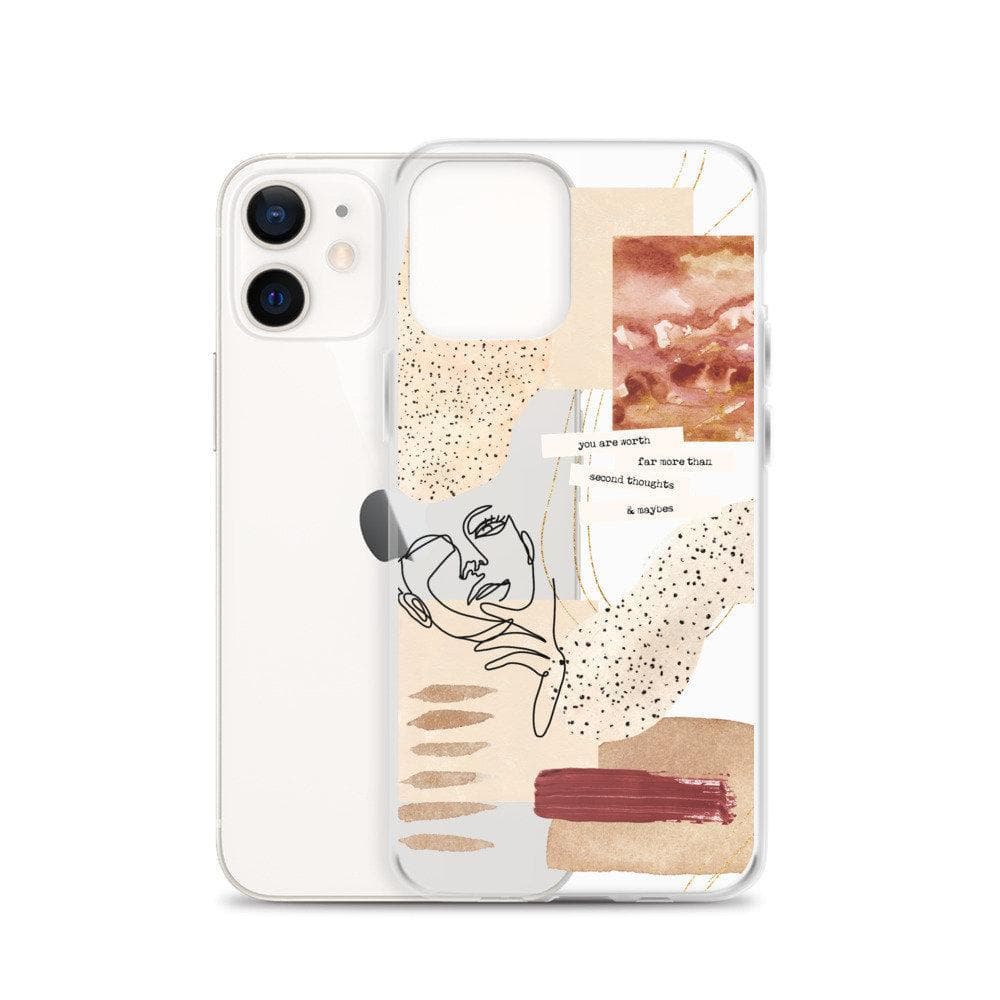 Rust Terracotta Collage Clear Phone Case