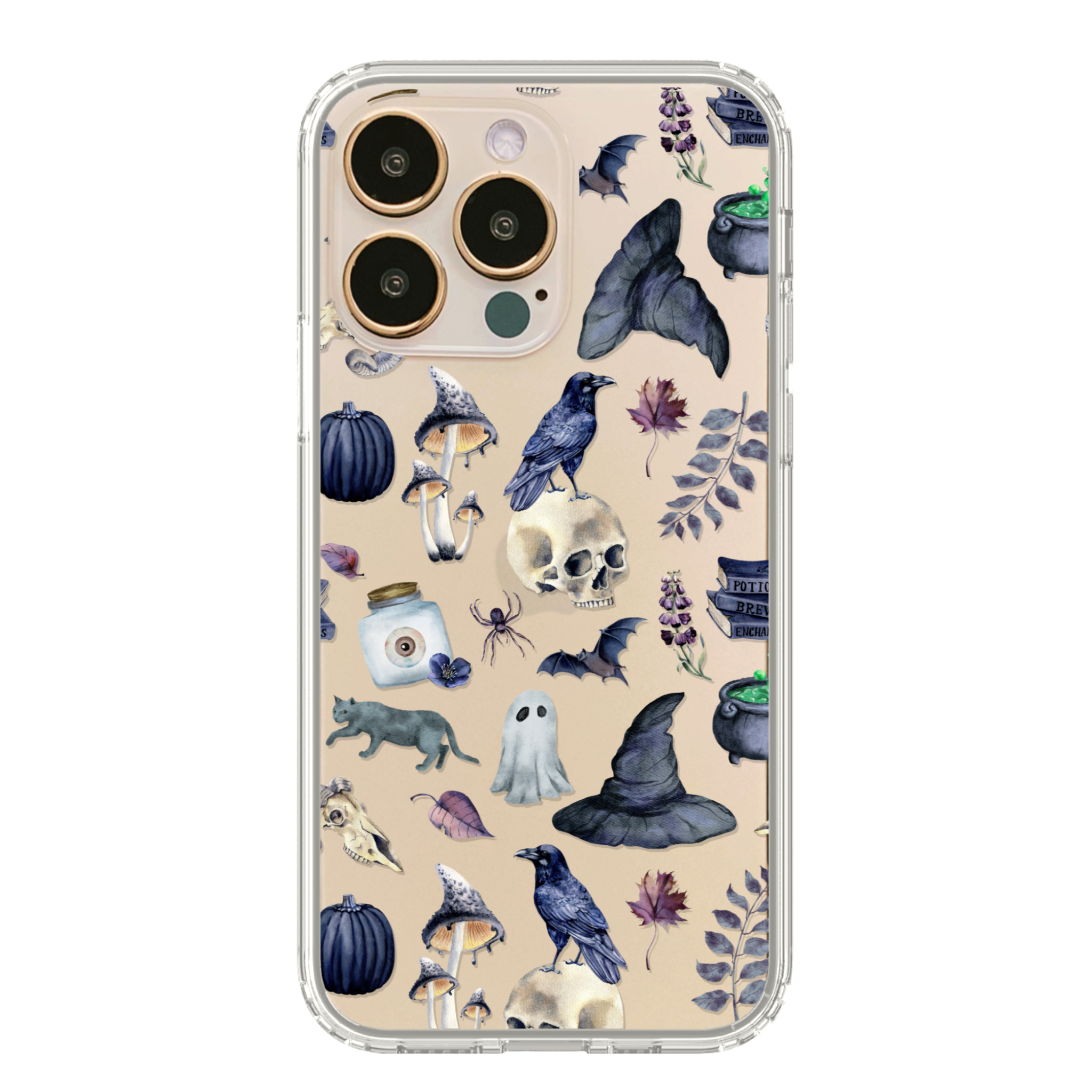 Spooky Halloween Phone Cases For New Gold iPhone 14 Pro