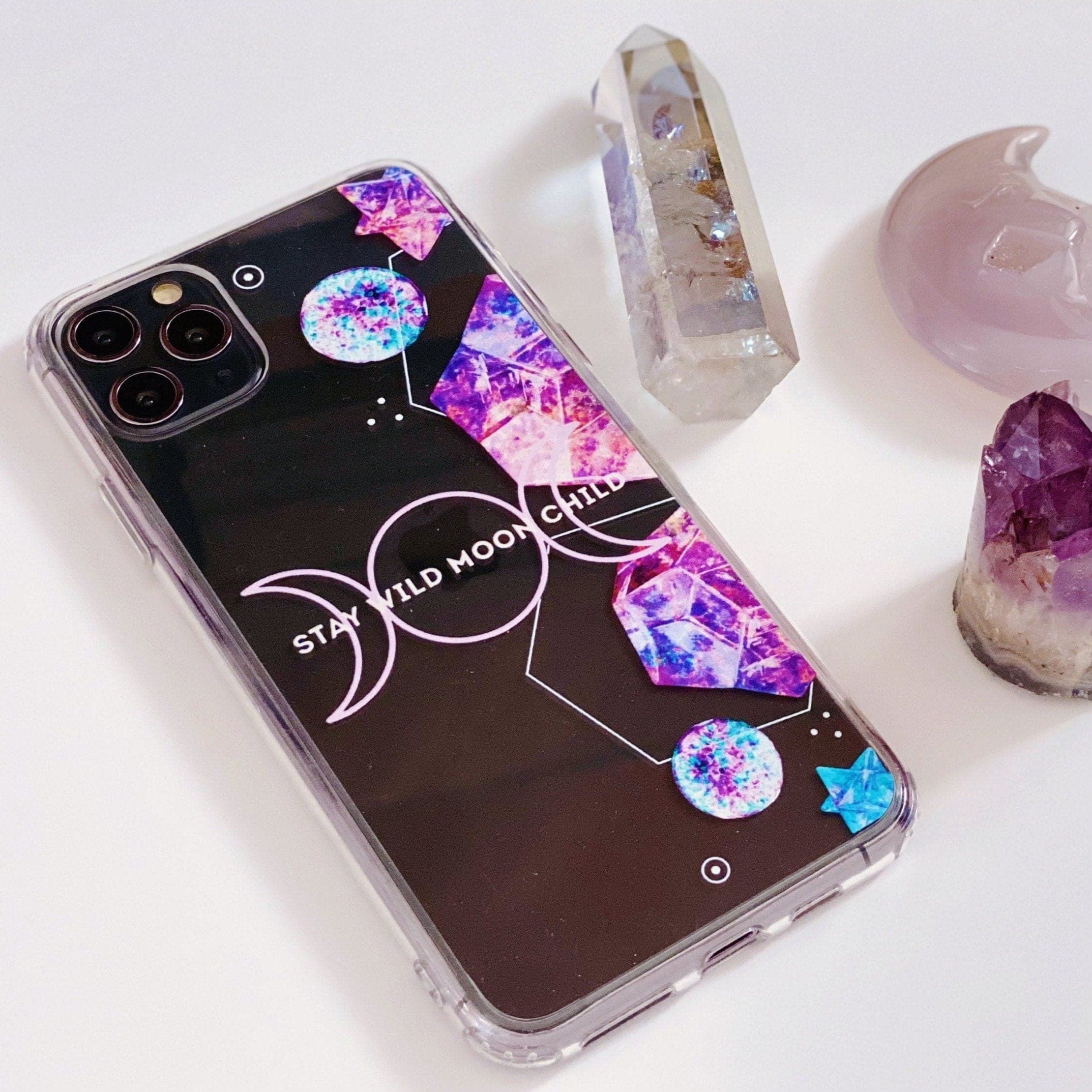 Stay Wild Moon Child Crystals Clear Phone Case