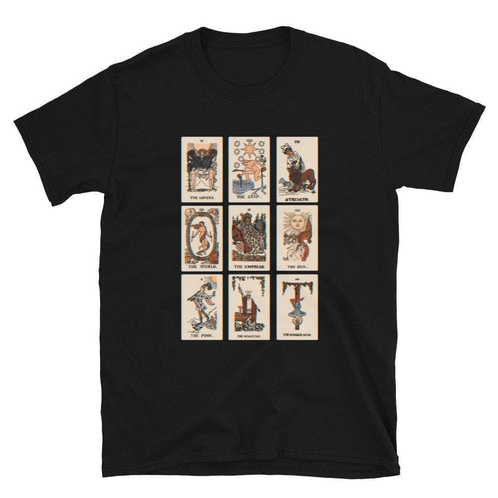 Tarot Card Tee Graphic Tshirt For Women Ladies Tee Shirt Aesthetic Witchy T-Shirt With Tarot Cards