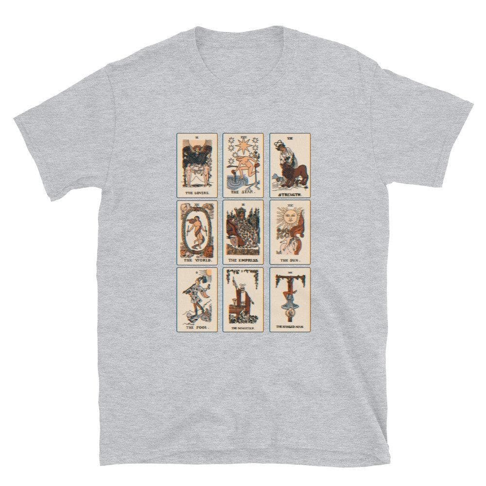 Tarot Card Tee Graphic Tshirt For Women Ladies Tee Shirt Aesthetic Witchy T-Shirt With Tarot Cards