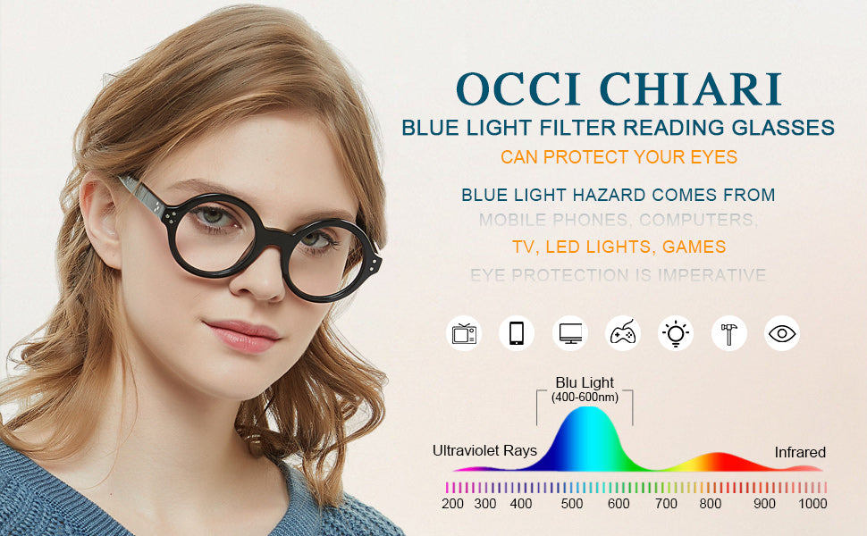 Blue Light Reading Glasses Sturdy Readers for Women nerd detail 1