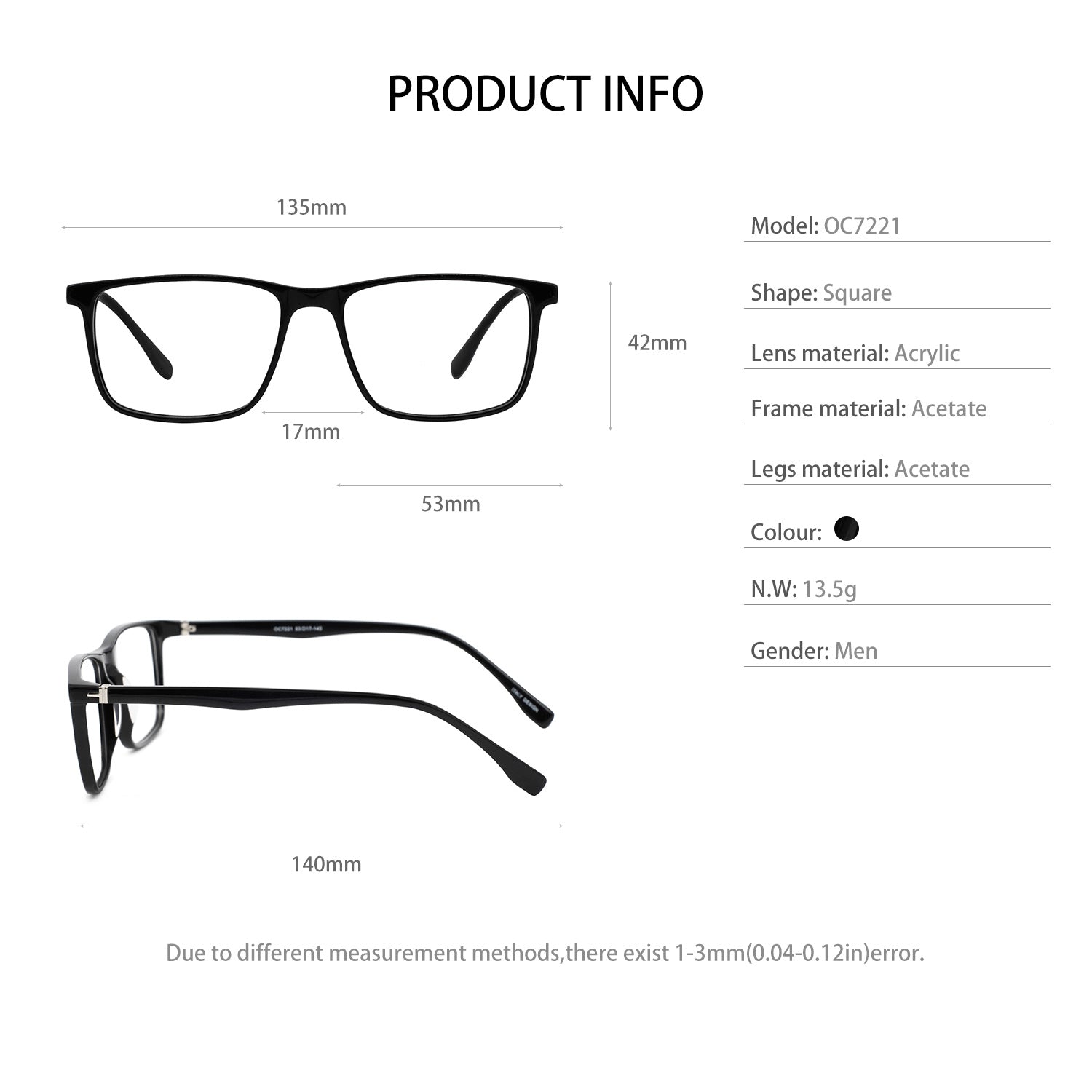 Men's  Eyeglasses Frames Prescription Eyewear lunette