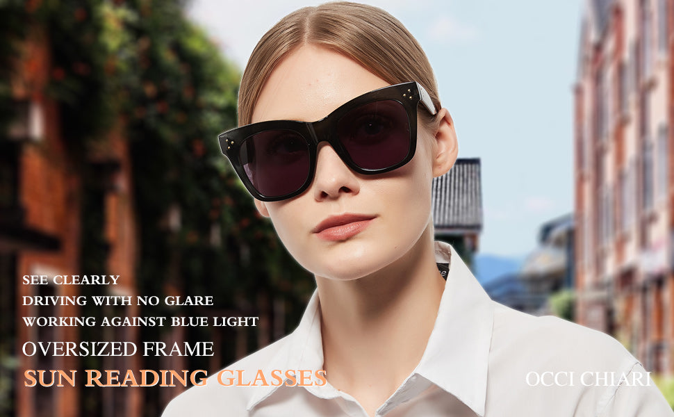 OCCI CHIARI Oversized Reader Sunglasses for Women Reading Sunglasses detail 1