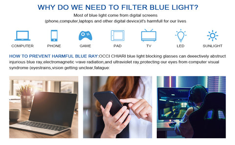 Anti Blue Light Reading Glasses Women's Reader Large Frame Detail-2