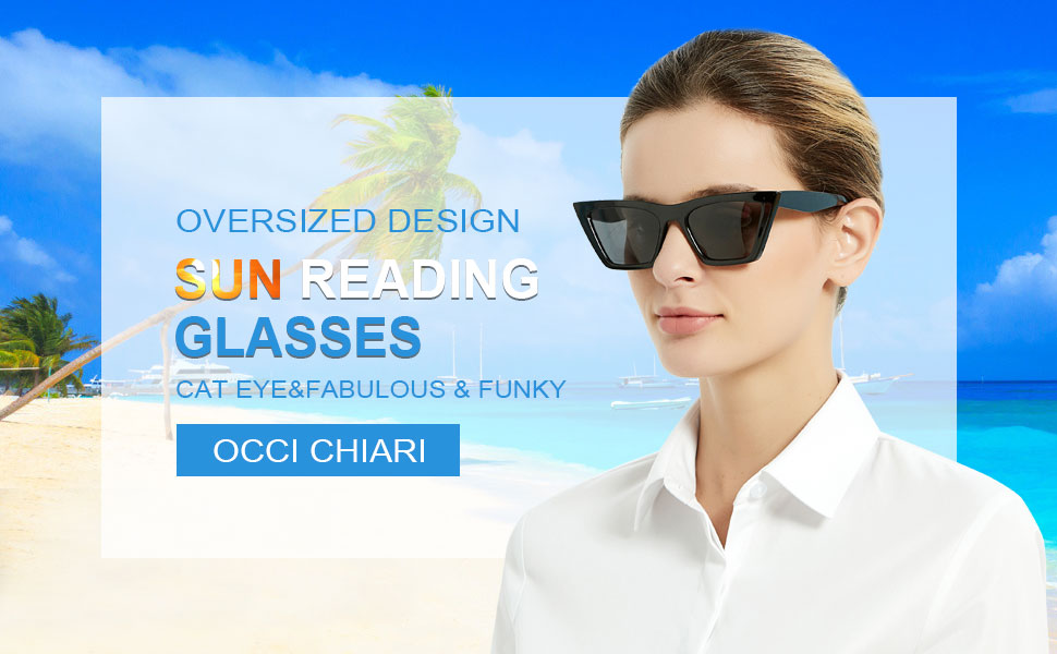 OCCI CHIARI Reading Glasses for Women Cat Eye Fashion Reader detail 1