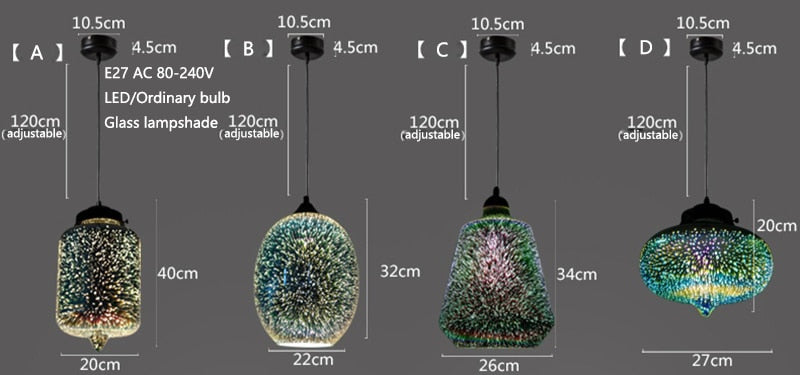 3D Colorful Firework Chandelier