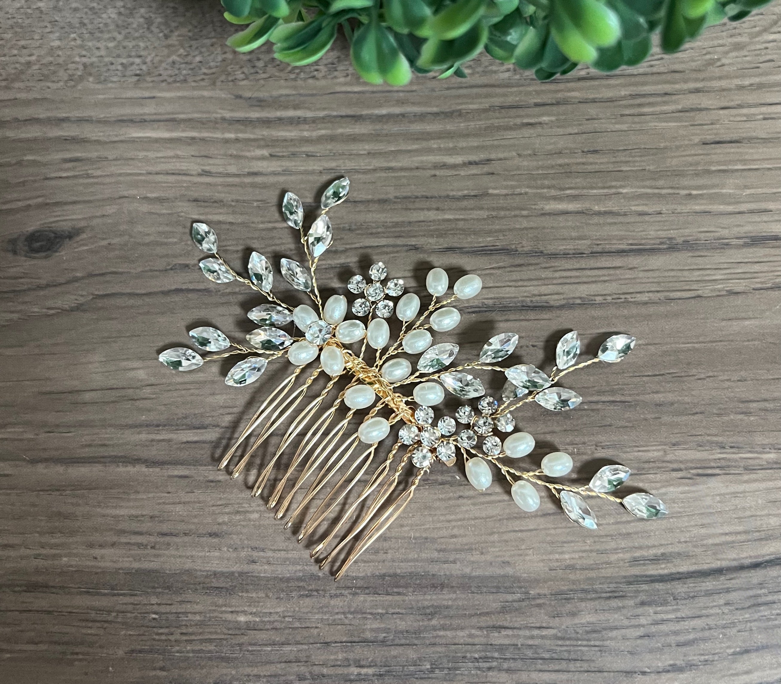 Pearl Bridal Hair piece-Autumn