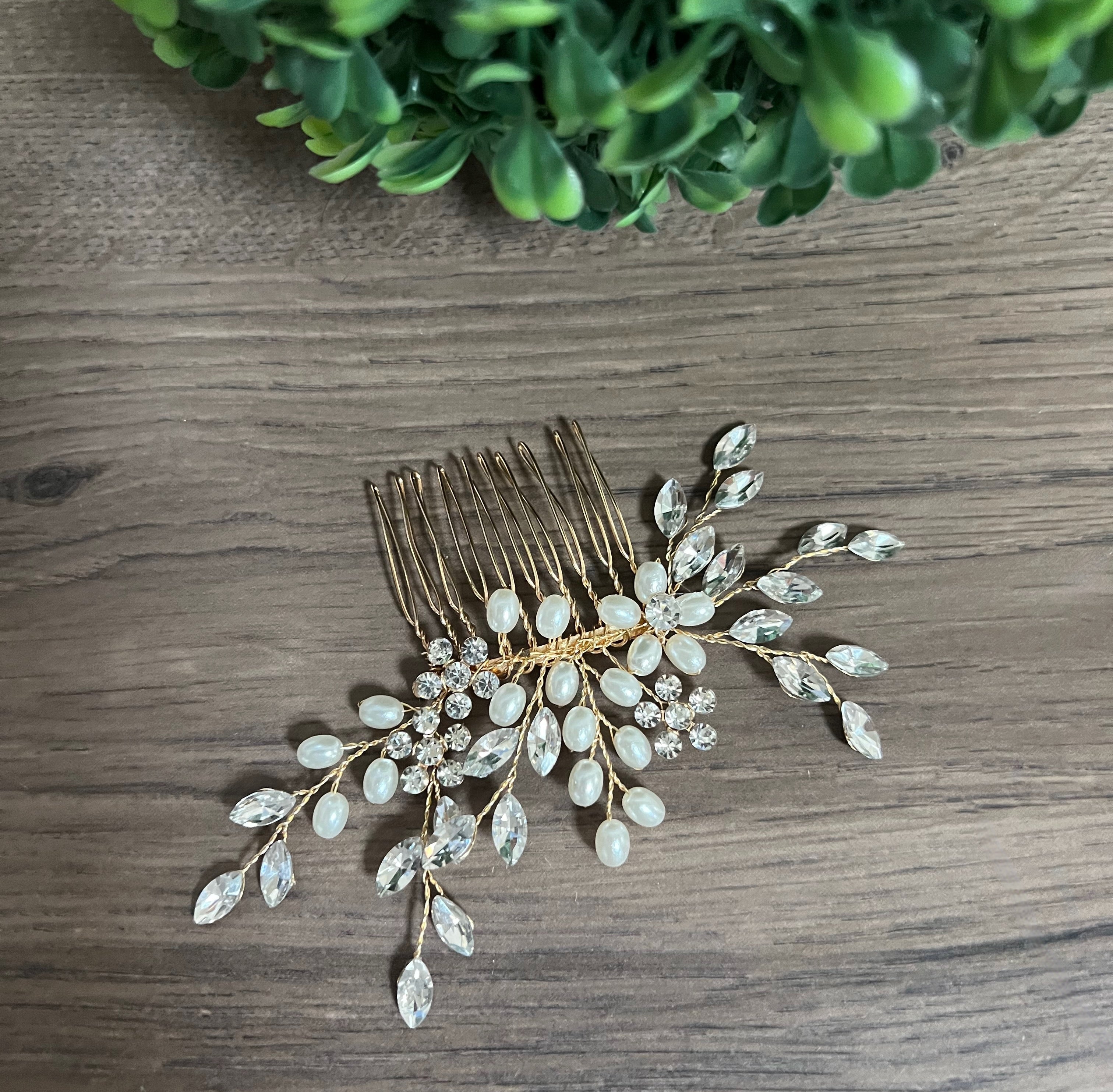 Pearl Bridal Hair piece-Autumn