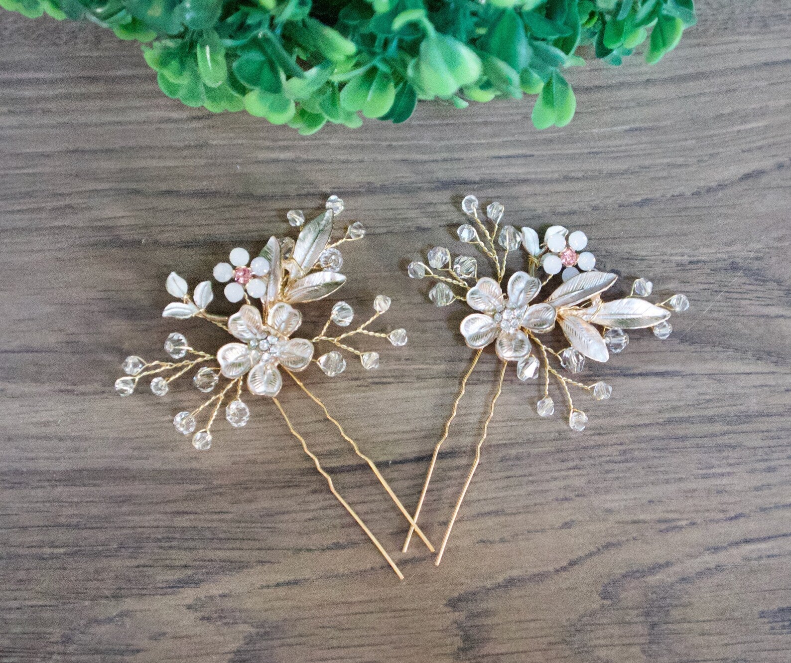 Floral Wedding hair pins - Tiffany