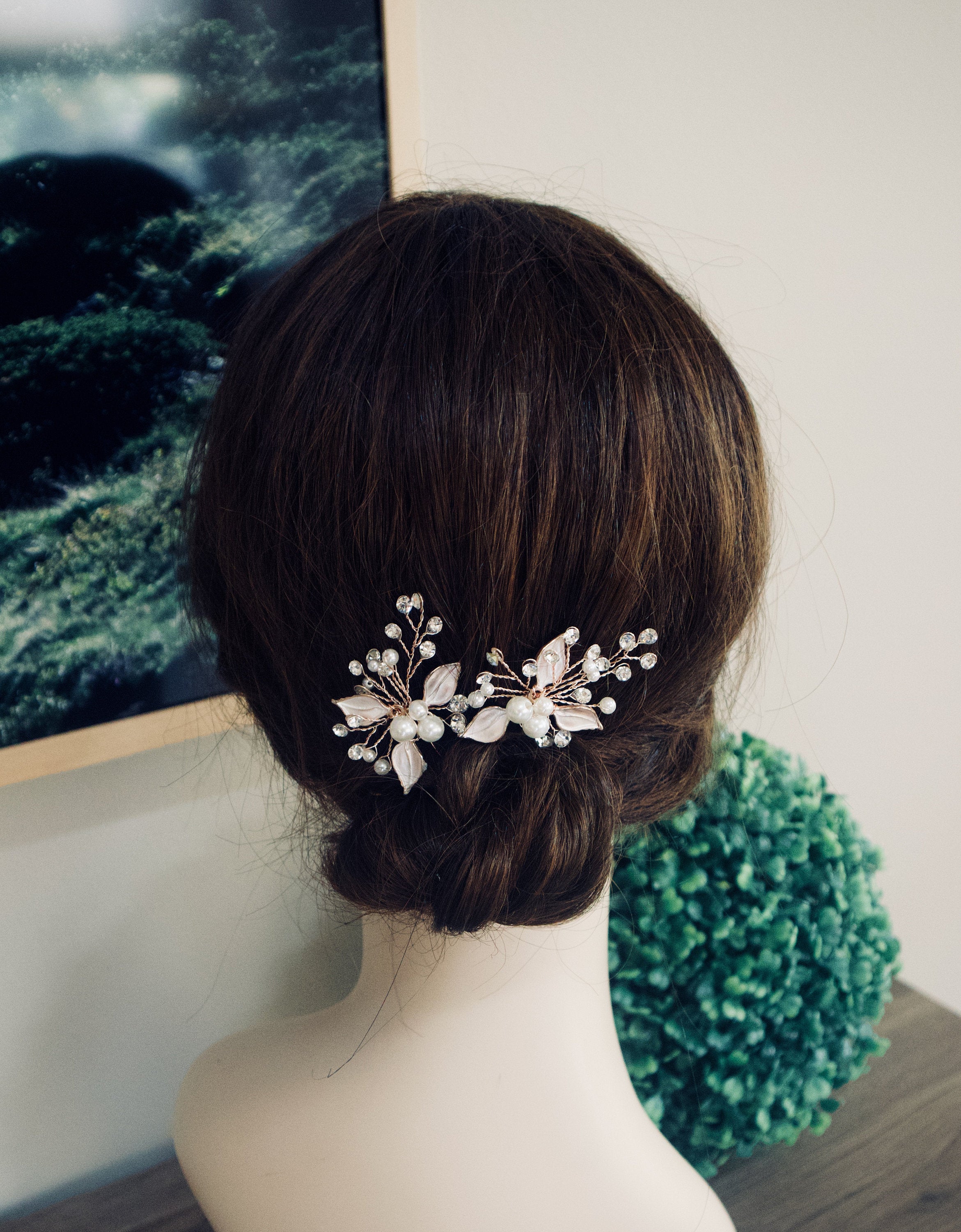 Bridal hair piece Bridal hair pins Wedding hair piece Wedding hair pin Wedding hair pins Silver Bridal hair pin Silver  Bridal hair pins