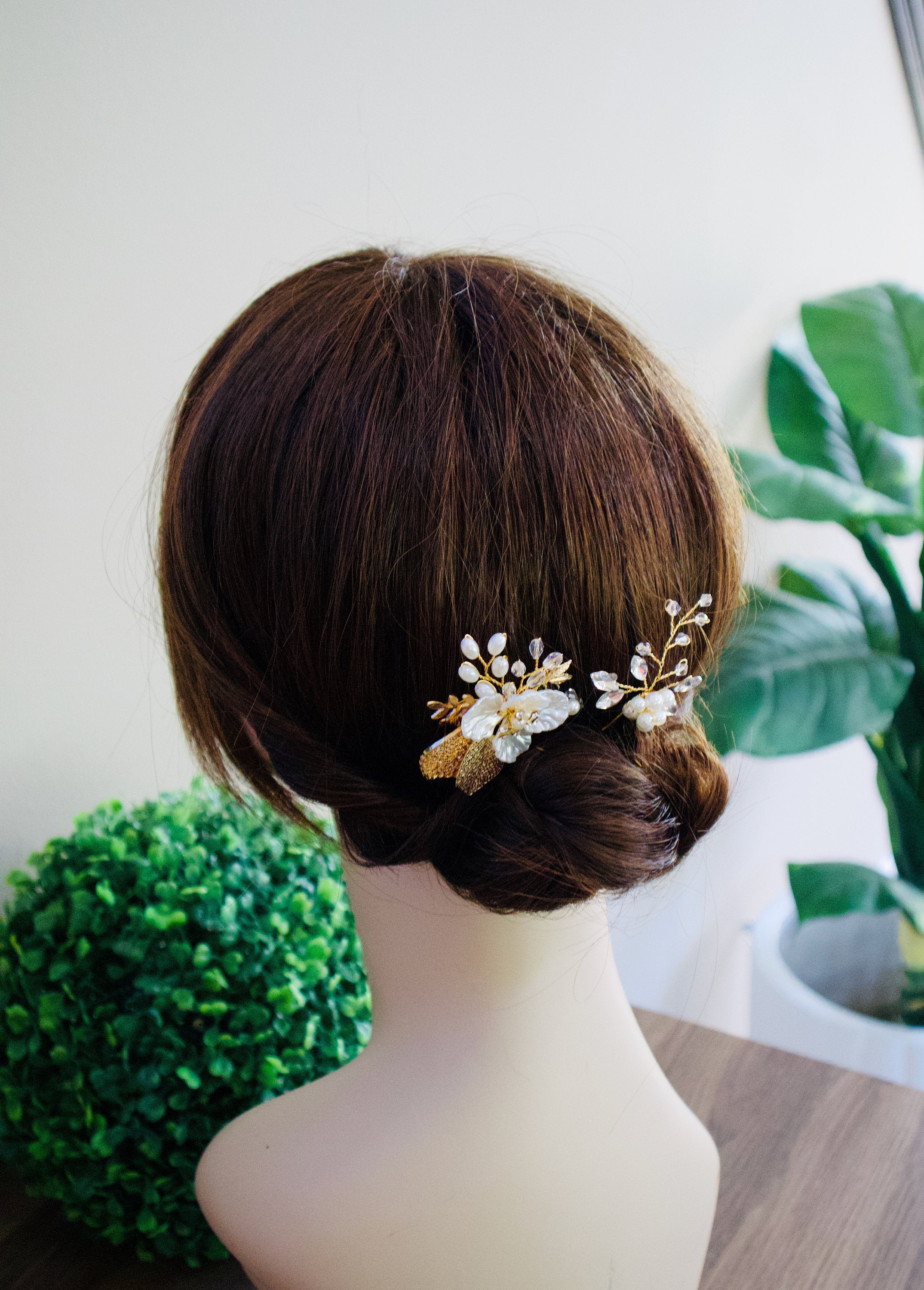 Bridal hair piece Bridal hair pins Bridal hair pin Gold Bridal hair comb Gold hair pins Wedding hair piece Wedding hair pins