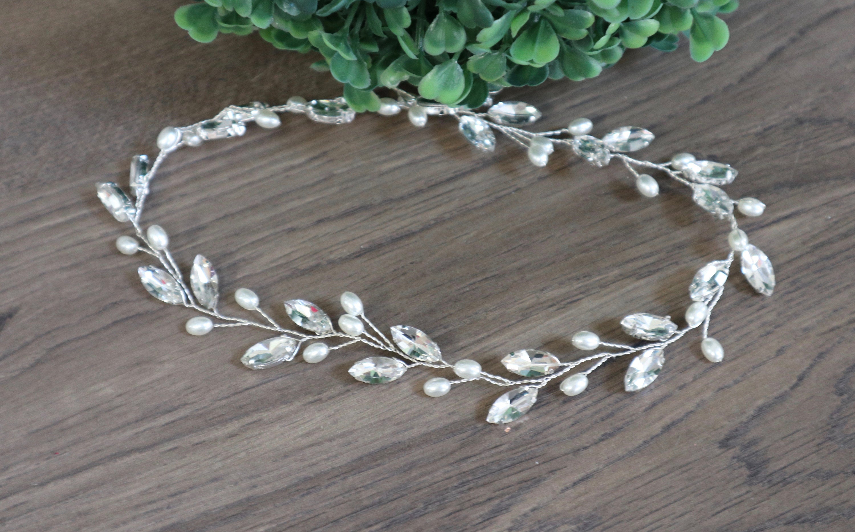 Wedding Headband Bridal Hair Vine Crystal hair vine silver Hair vine Bridal hair piece Bridal hair vine Bridal Headband Crystal Headband