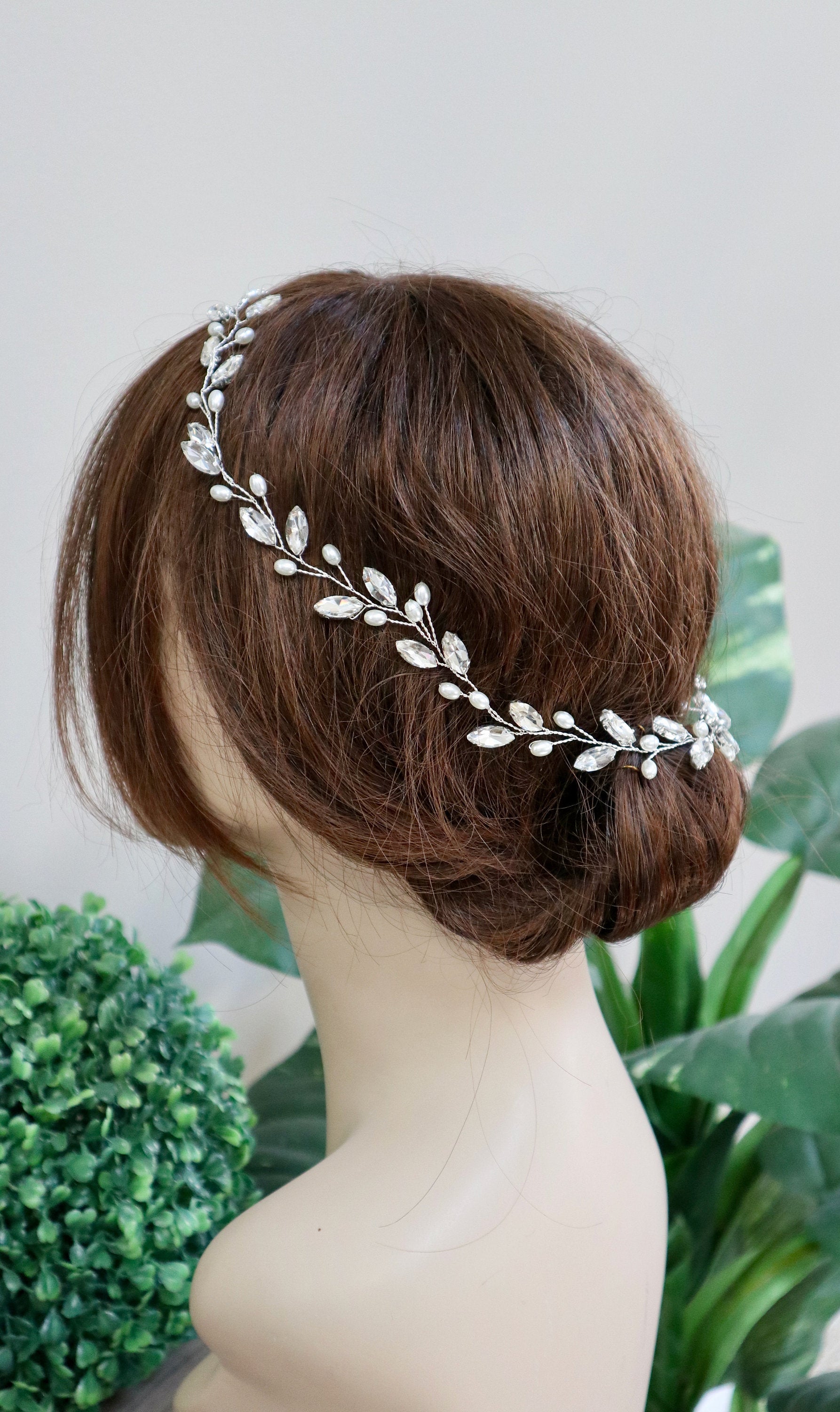 Wedding Headband Bridal Hair Vine Crystal hair vine silver Hair vine Bridal hair piece Bridal hair vine Bridal Headband Crystal Headband