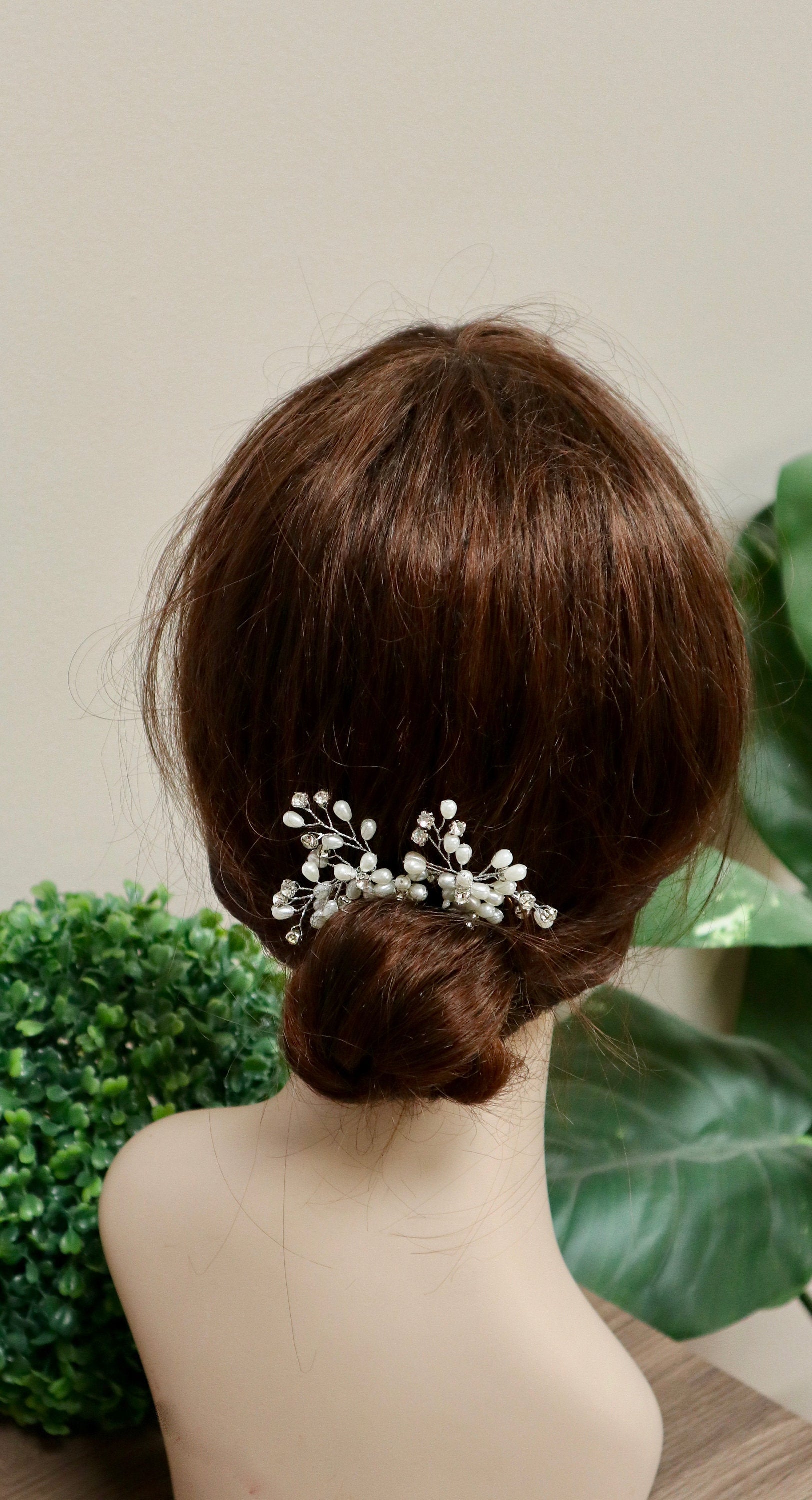 Bridal hair pins Wedding hair pins Pearl crystal wedding hair piece Pearl wedding hair vine Bridal hair piece Bridesmaid Hair Accessories
