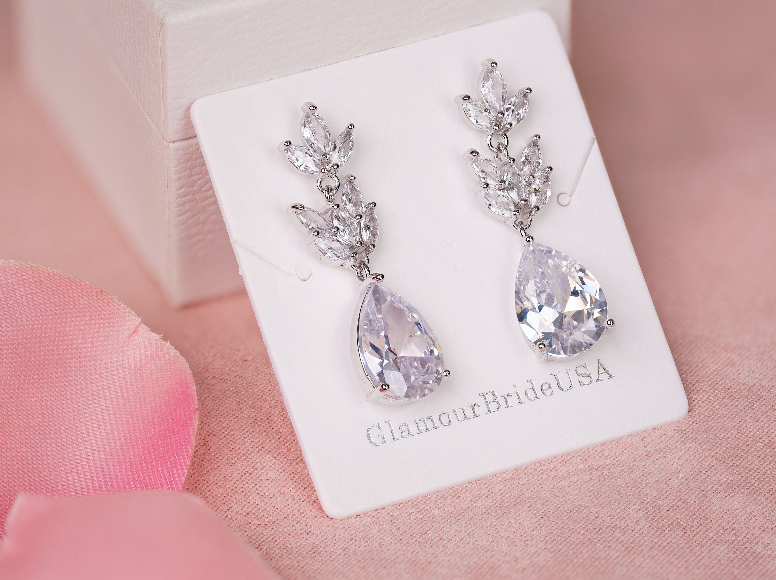 Crystal Bridal Earrings - Jennifer