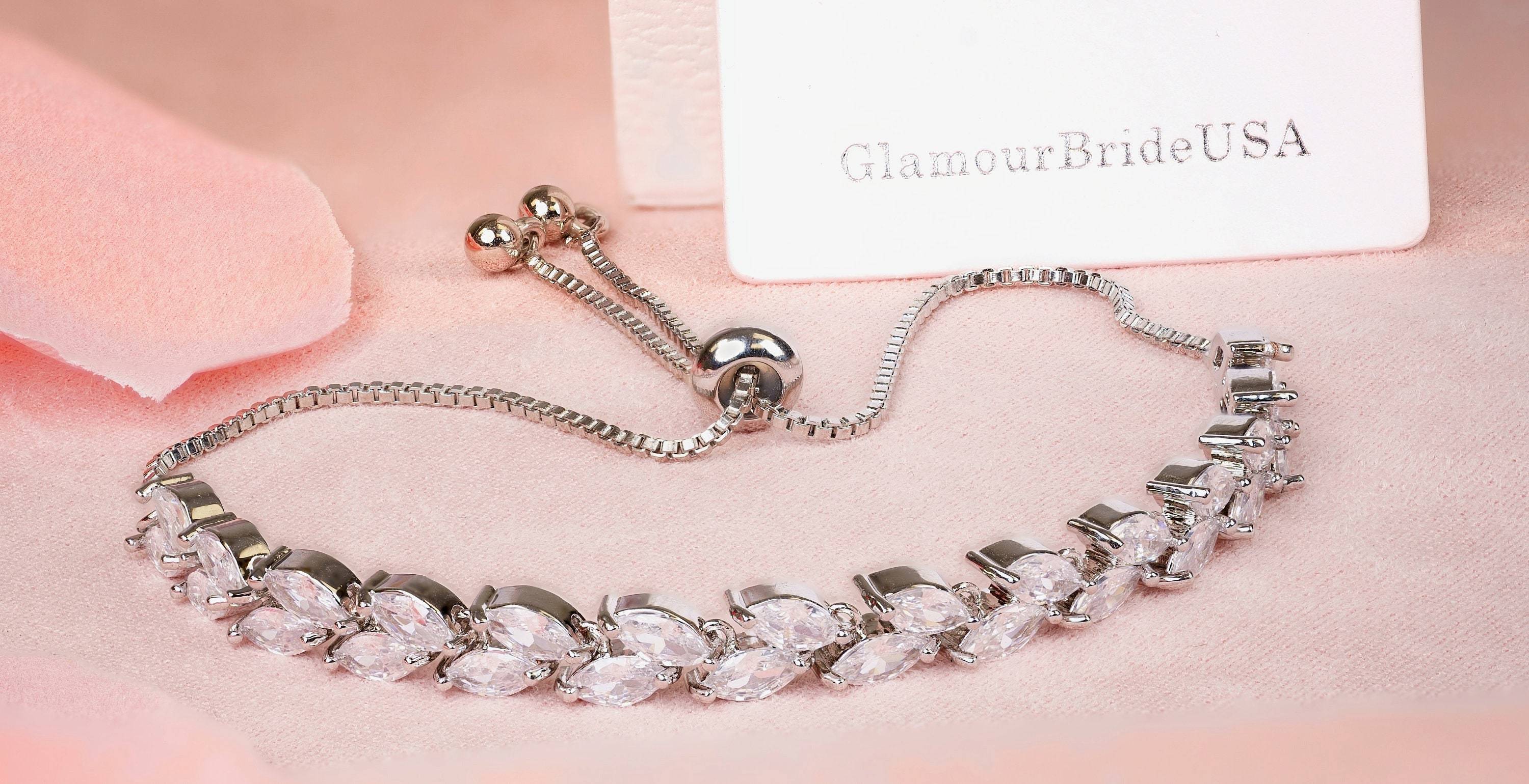 Valerie - Silver Crystal Bridal Earrings