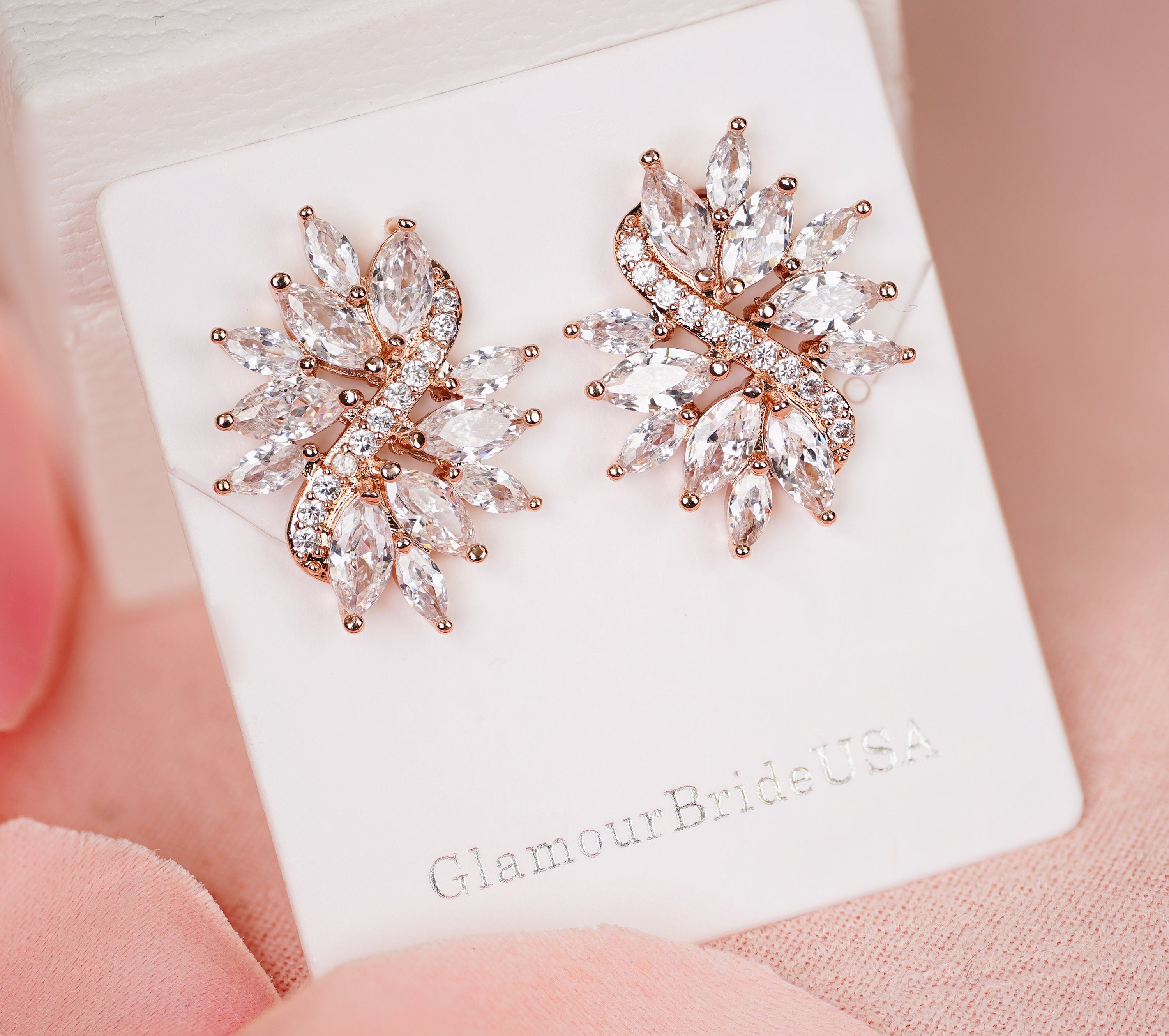 Tiffany - Crystal Tear Stud Earrings