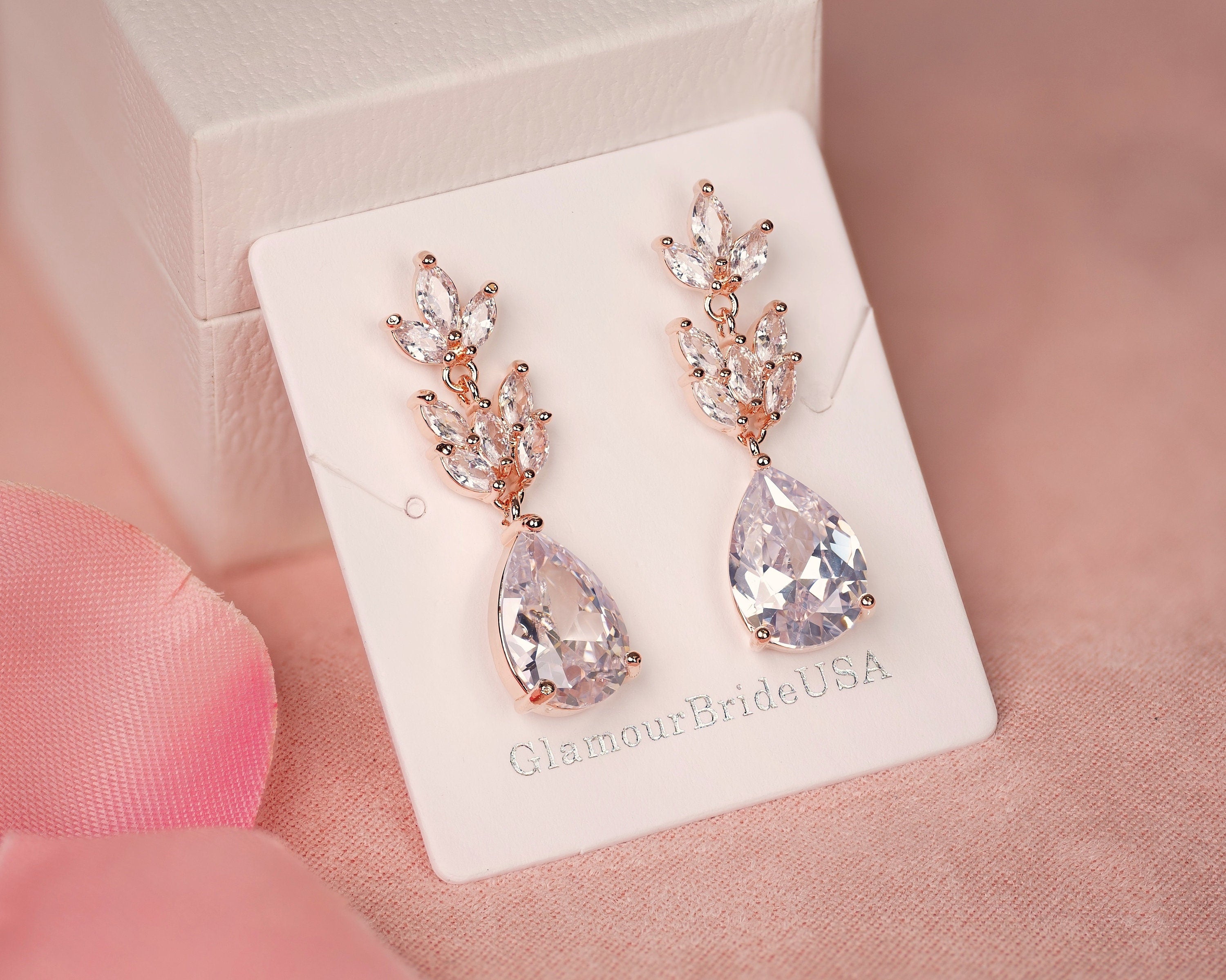 Crystal Bridal Earrings - Jennifer