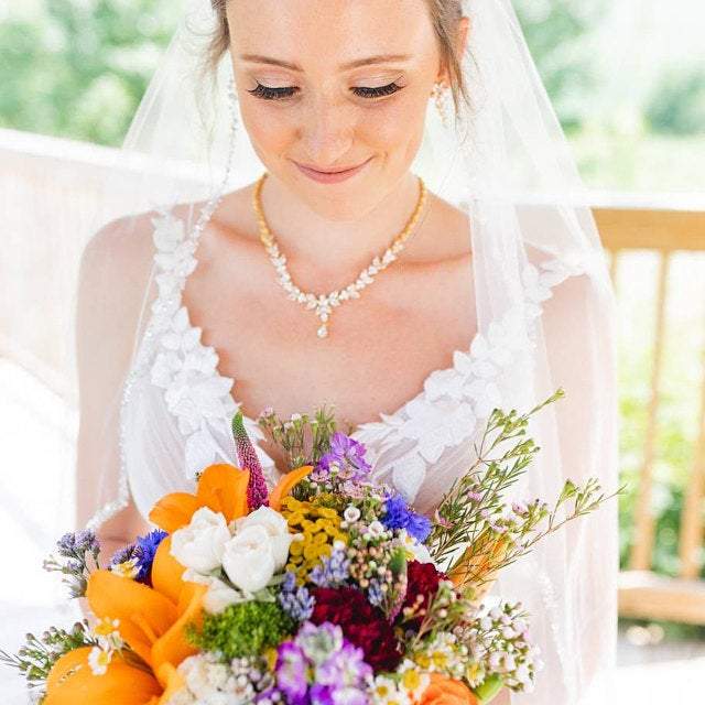 Jamie - Crystal Pearl Bridal Earrings