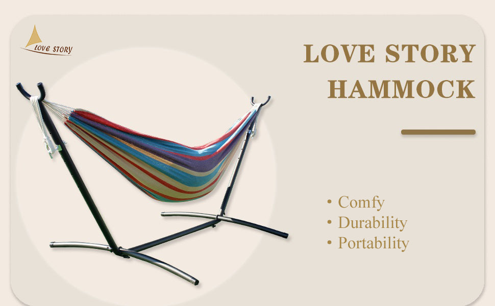 LOVE STORY 9FT Brazilian Hammock with Stand