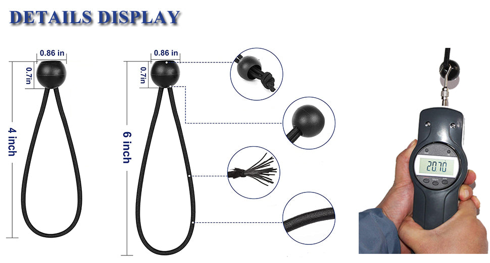 LOVE STORY Ball Bungee Tie Down Cords Size & High-quality