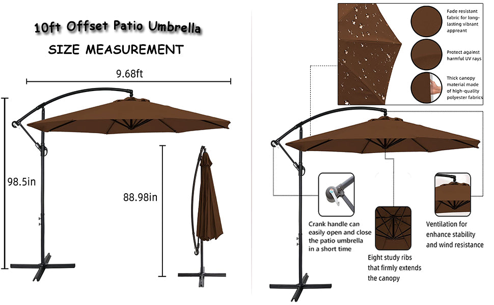 LOVE STORY Cantilever Umbrella Size & Details