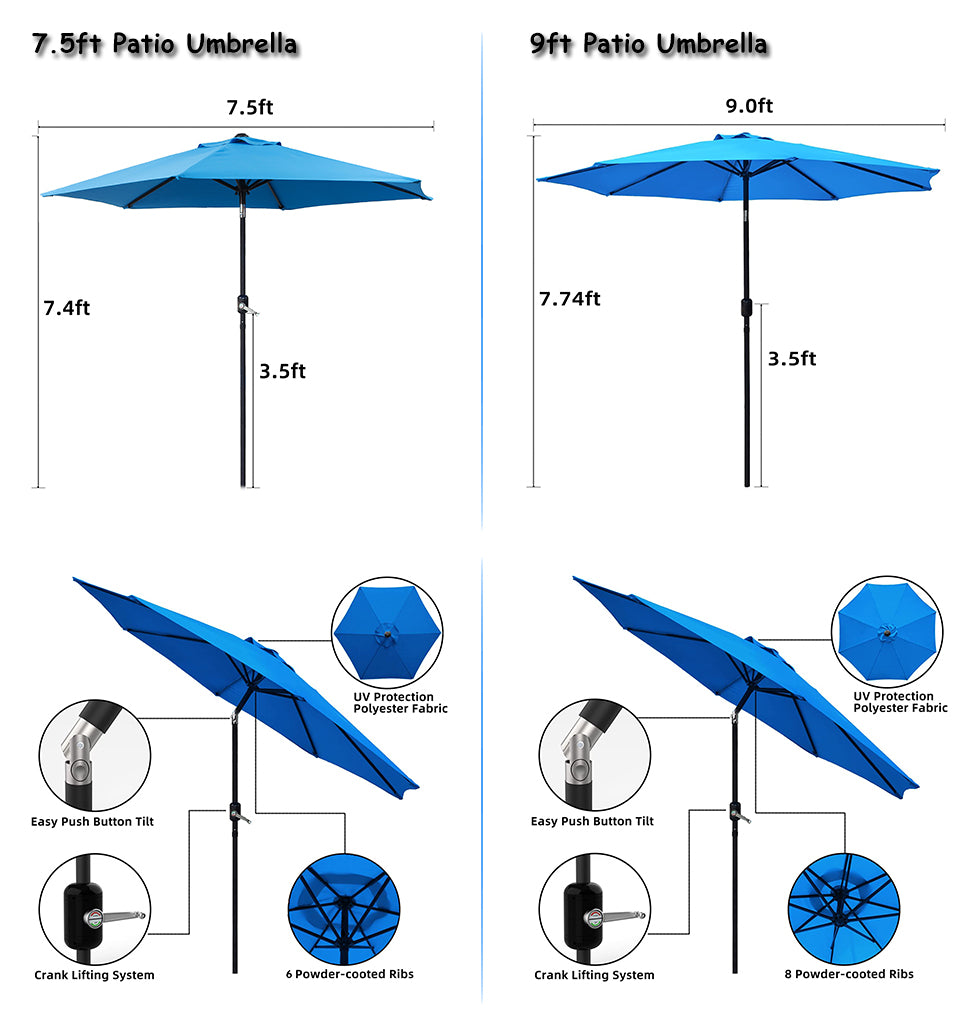 LOVE STORY Garden Table Umbrella Size & Detail