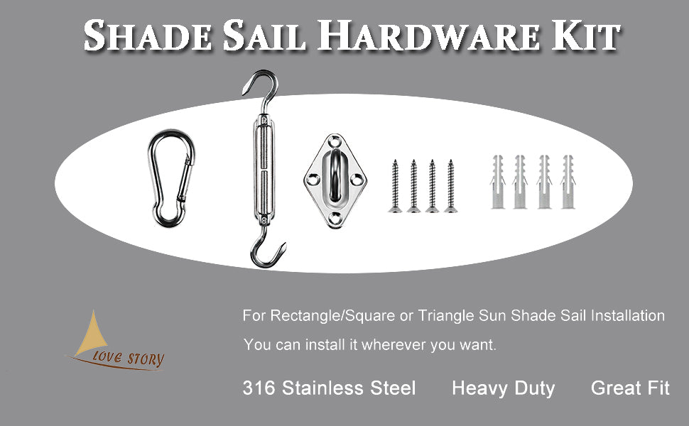 LOVE STORY Shade Sail Hardware Kit