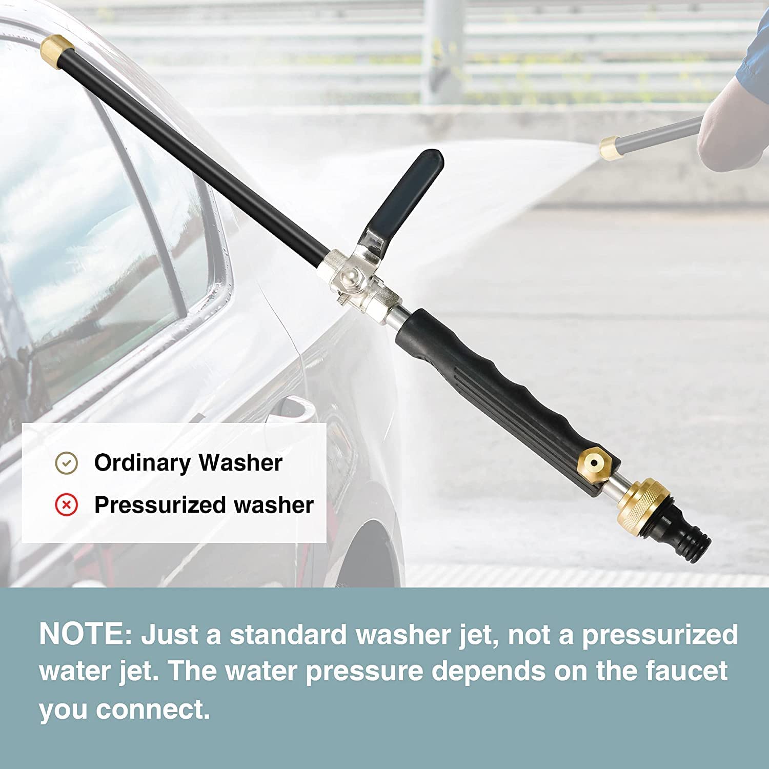 Pressure Power Washer Spray Nozzle Garden Hose Wand for Outdoor Washing