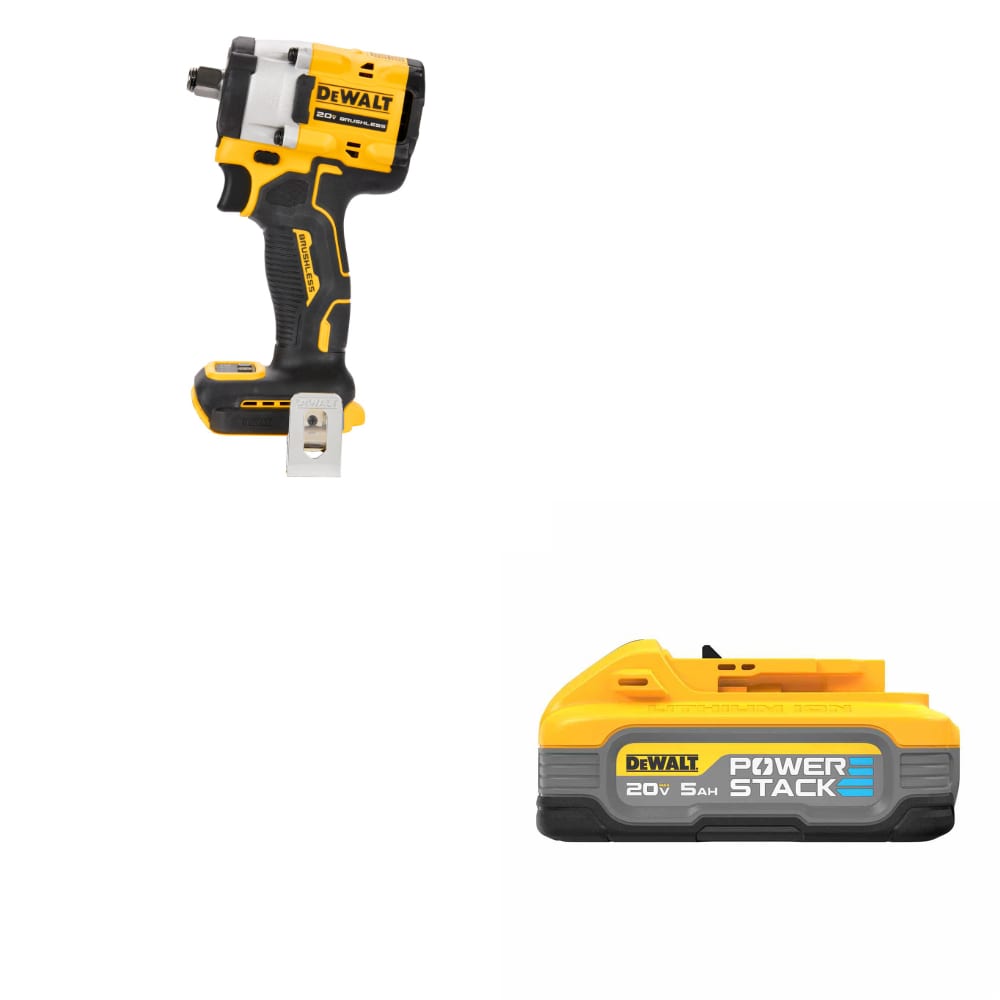 DeWalt DCF921B ATOMIC 20V MAX Impact Wrench W/ FREE DCBP520 20V Max 5Ah Battery