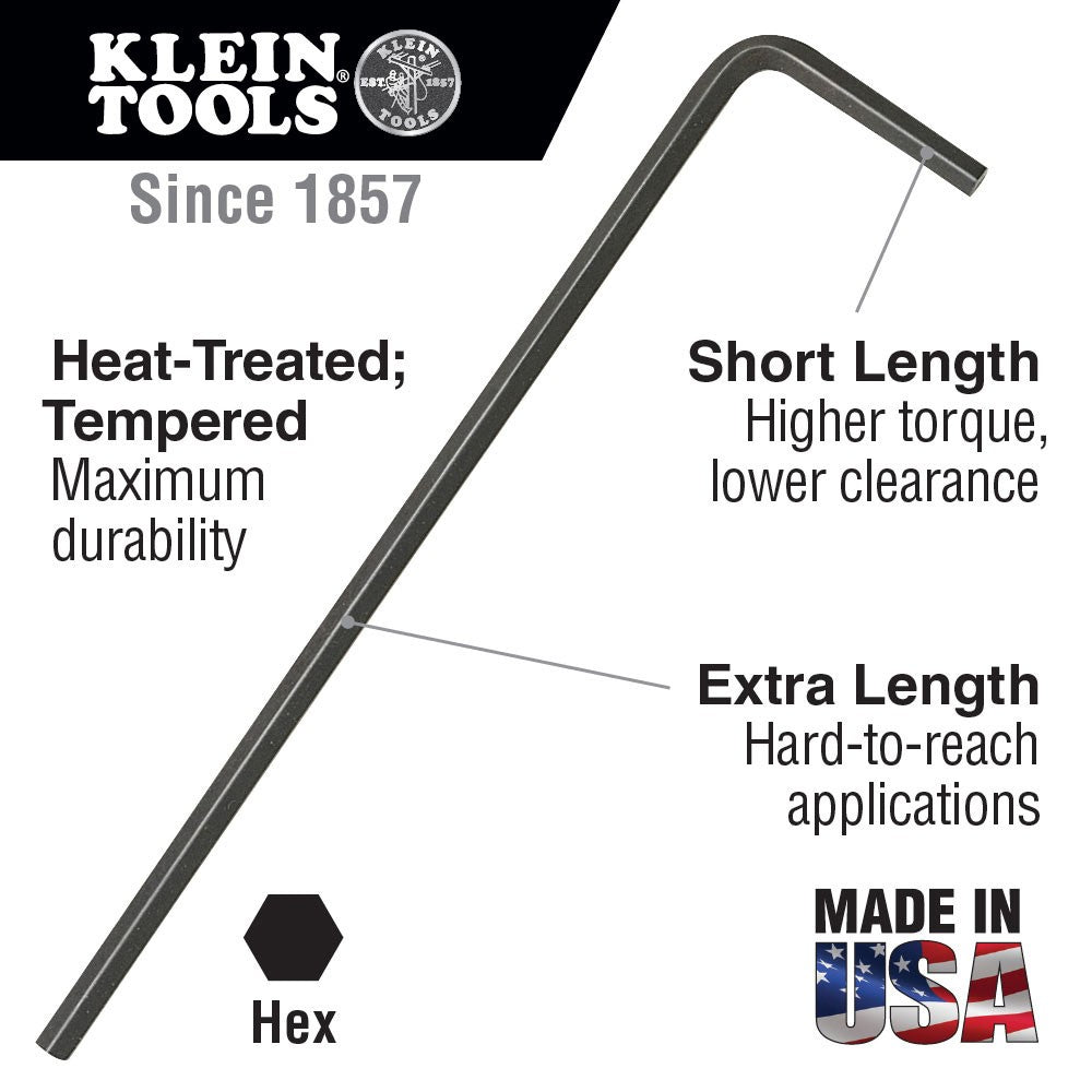 Klein Tools LL14 Long Arm Hex Key, 7/32