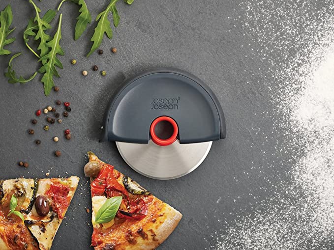 Joseph Joseph Disc Easy-Clean Pizza Wheel- Gray/Red