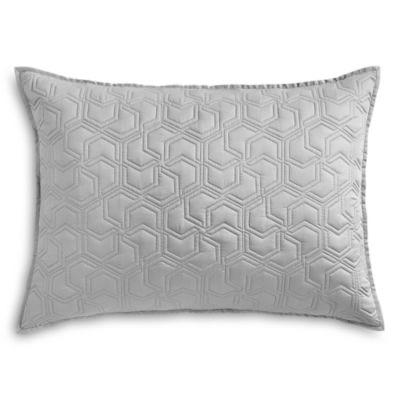 Oake Hexagone Geo Quilted Standard Pillowsham, Gray