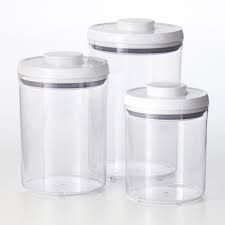 OXO GOOD GRIPs Food Storage Containers, 3 Piece Round Pop Canister Set