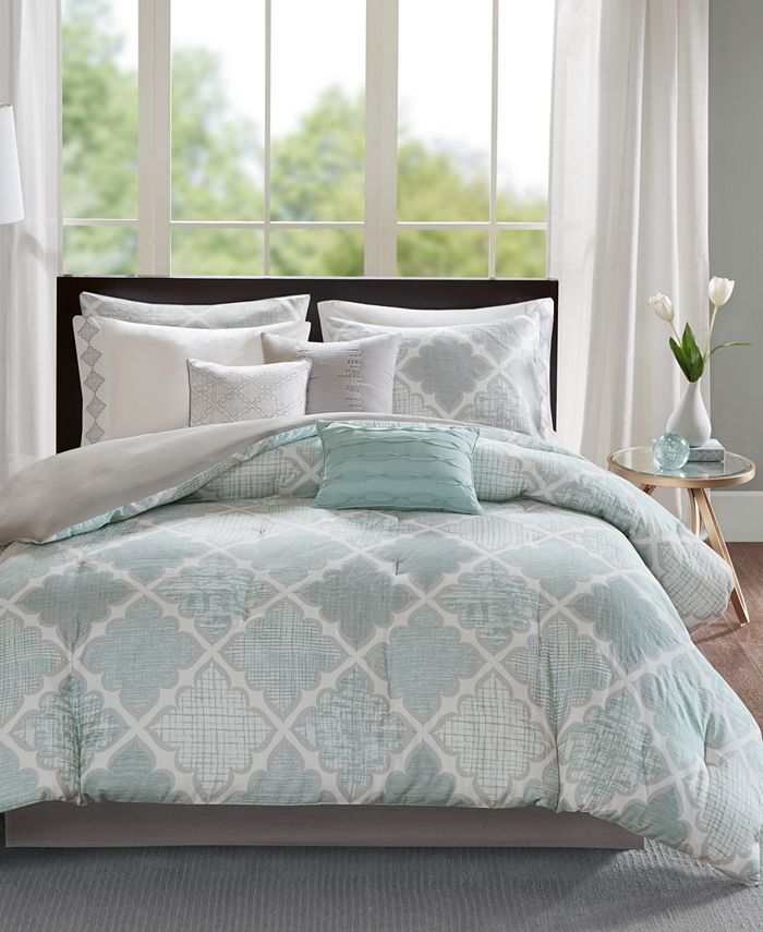 Madison Park Cadence 9-Pc. Cotton Queen Comforter Set