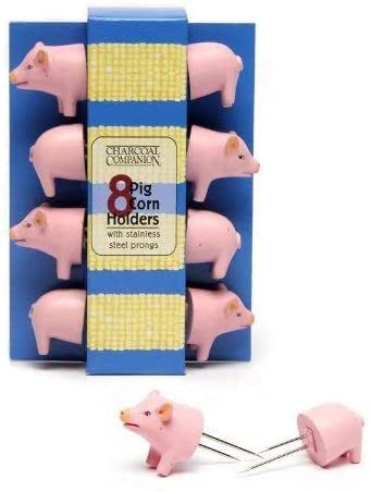 Charcoal Companion Pig Corn Holders, Set of 4