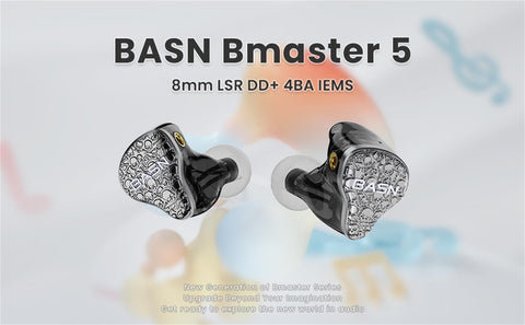 BASN Bmaster5 MMCX connector in Ear Monitors, 1DLC Diaphragm+4BA 5 Drivers IEM Earphones with Silver-Plated OFC Cable, Noise Isolation Wired Earbuds for Musicians shure basn in ear monitor headphone for musician singer drummer shure iem westone earphone KZ in ear sennheiser custom in ear factory and manufacturer OEM ODM supplier and agent