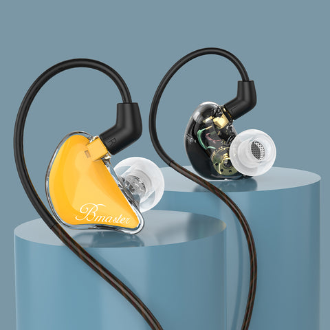 BASN Bmaster PRO Triple Drivers In Ear Monitor Headphones (Golden-Blac