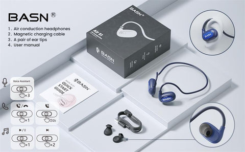 BASN AirS1 Open Ear Bluetooth 5.3 Air Conduction Headphones basn in ear monitor headphone for musician singer drummer shure iem westone earphone KZ in ear sennheiser custom in ear factory and manufacturer OEM ODM supplier and agent