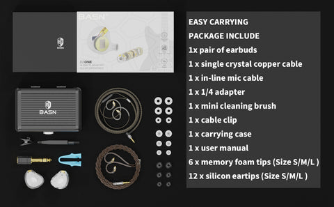 BASN ASONE in-Ear Monitors Earphone for musicians singers drummers